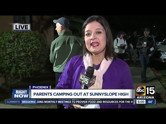 Parents camping out at Sunnyslope High School