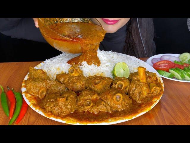 ASMR EATING SPICY MUTTON CURRY+WHITE RICE+GREEN CHILLI l BIG BITES l *FOOD VIDEOS* spiceasmr