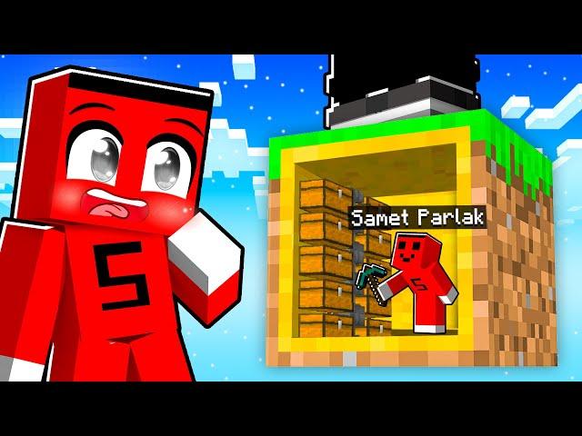 HASAN'ın TEK BLOK ADASINA MİNİK GİZLİ BASE YAPTIM !! - Minecraft