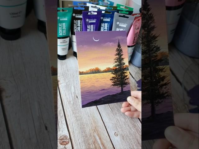 Easy way to paint a sunset / acrylic painting for beginners ️