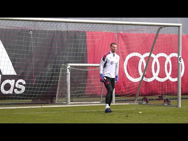 MANUEL NEUER ZURÜCK IM TRAINING - FC Bayern Torwarttraining vor CL-Rückspiel gegen Salzburg  #FCBSAL