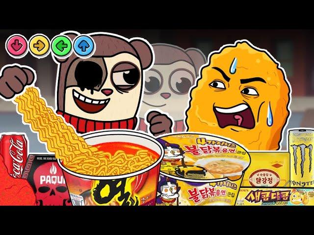 FNF - TWIDDLEFINGER VS gegagedigedagedago Convenience Store RED YELLOW MUKBANG |FNF Animation | ASMR