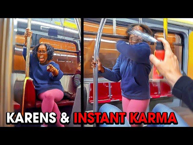 KAREN Gets INSTANT KARMA! Moments Of Instant Karma To Karens Caught On Camera