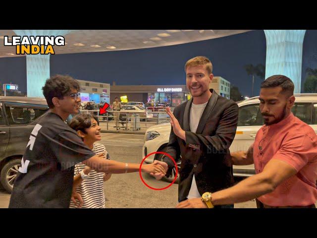 World No 1 Youtuber MrBeast Leaving India | Respect Moment with Indian Fans at Mumbai Airport