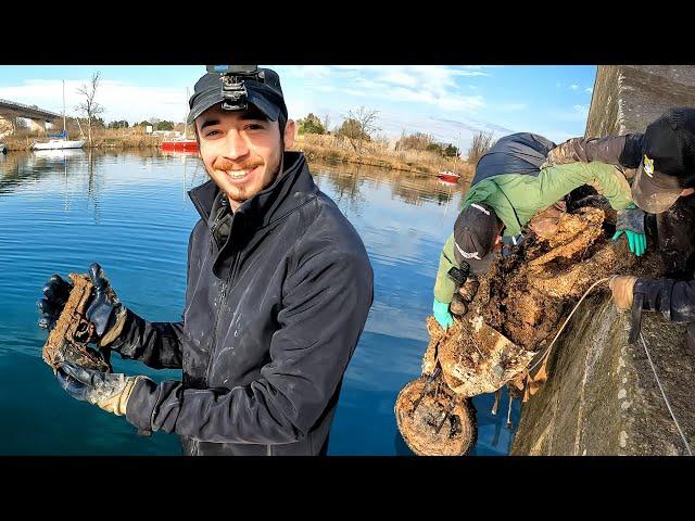 Our most difficult magnet fishing! Gun and motorbike in this river