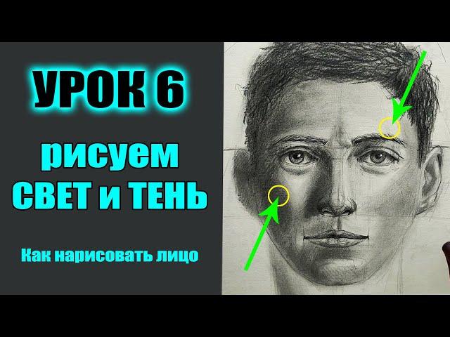 СВЕТ и ТЕНЬ в портрете. Как нарисовать лицо человека. УРОК 6. МАРАФОН