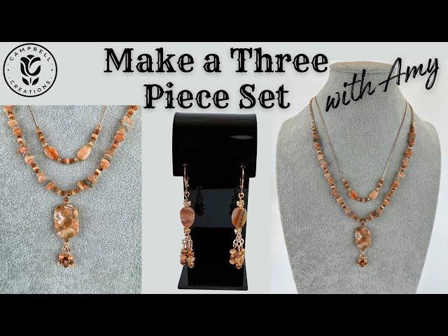 Make Three Pieces with Me! Two necklaces and a pair of earrings!