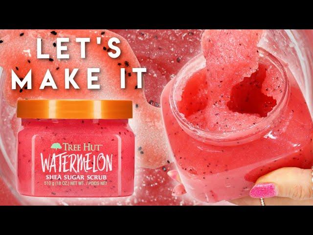 DIY Tree Hut Watermelon Shea Sugar Scrub Dupe - Free Recipe