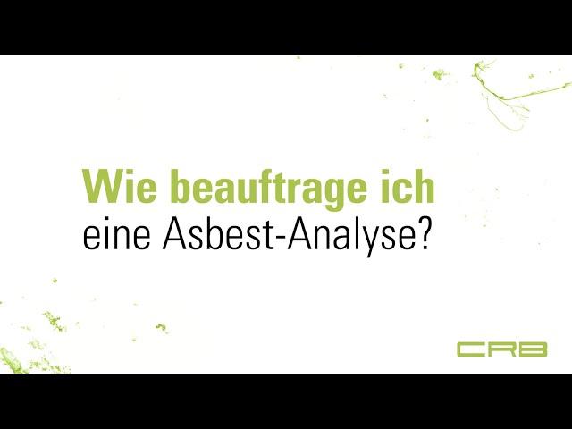 How do I request an asbestos analysis? (Asbestos test)