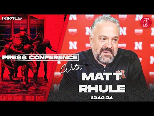 Nebraska Football: Pinstripe Bowl press conference with Matt Rhule, Bill O'Brien, athletic directors