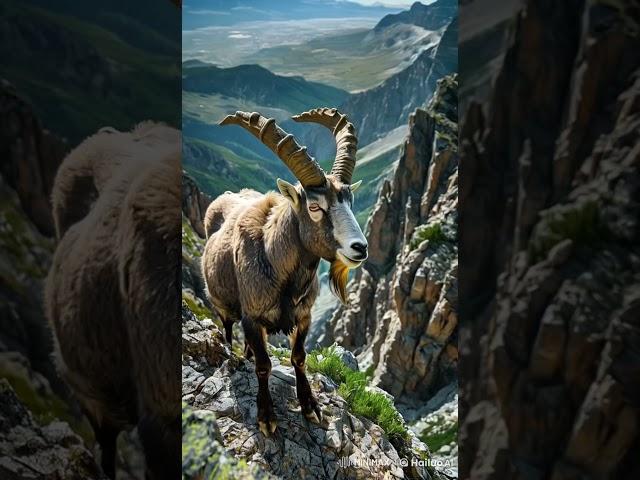 Mountain Goat Above a Stunning Valley! #wildlife #animals #nature