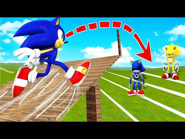 Who has the Longest Jump in SONIC?! (Sanic, Mecha Sonic, Super Sonic)