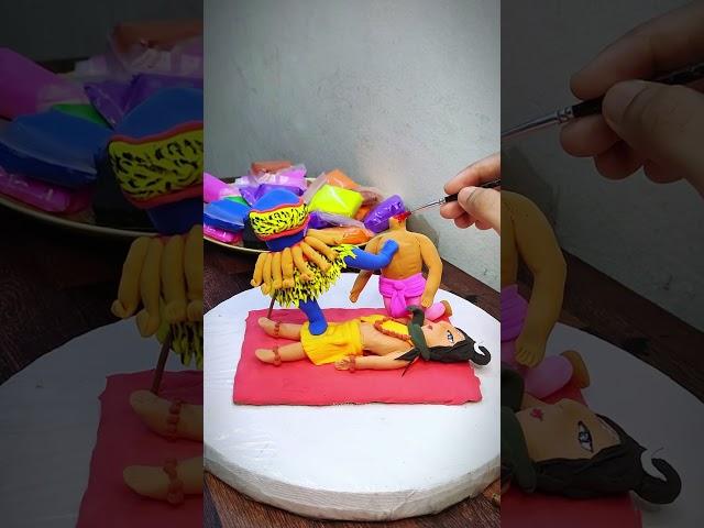 Clay দিয়ে মা কালী,,,Part - 2 ||Maakali idol making with clayl Ma kali Making#diy #maakali #shorts