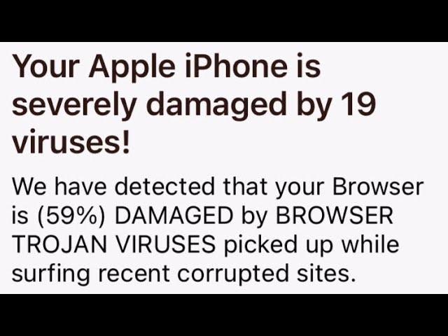 (SCAM ALERT) your apple iPhone has been severely damaged by 19 viruses