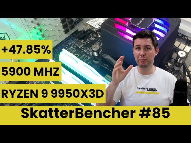 Ryzen 9 9950X3D Undervolt & Overclock to 5900 MHz | SkatterBencher #85