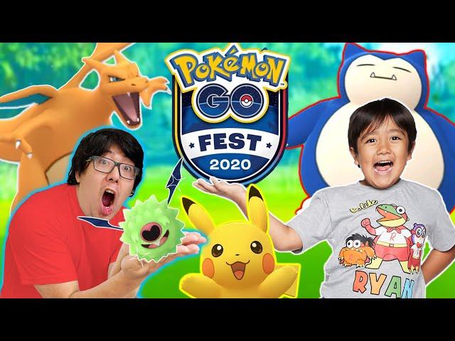 Ryan & Daddy POKEMON GO FEST 2020! Catch all SHINY Pokemon Let’s Play!