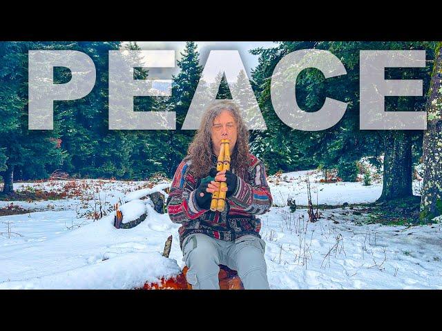 WINTER SHAMANIC NATIVE AMERICAN FLUTE - Healing Music at the top Snow Mountains