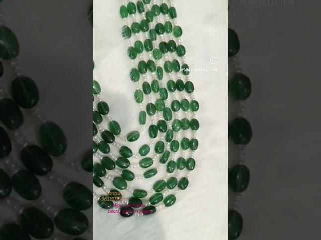 new ethnic #bridal haar real pearls n gems handcrafted masterpiece, #unique #design #pearls #emerald