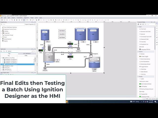 Final Edits then Testing a Batch Using Ignition Designer as the HMI