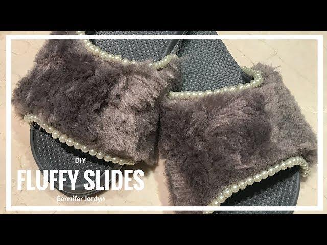 DIY FLUFFY SLIDES (Inspired by the Fenty x Puma Shoes) | Gennifer Jordyn