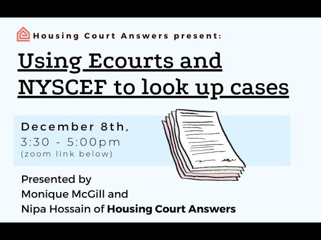 Using eCourts and NYSCEF