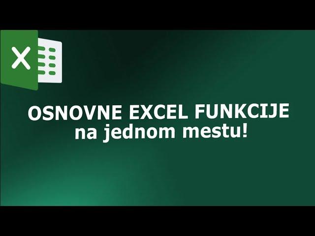 Excel za početnike - SUM, AVERAGE, COUNT, MIN/MAX...