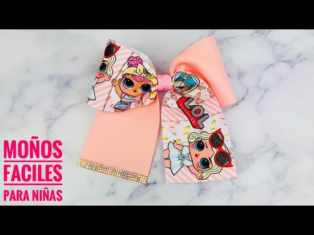 Como hacer moños para niñas estilo porrista  / how to make cheer bow