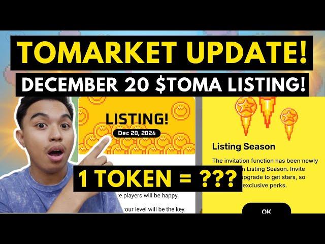 TOMARKET DECEMBER 20 LISTING OF TOMA TOKEN ON CRYPTO EXCHANGES! TOMARKET LISTING