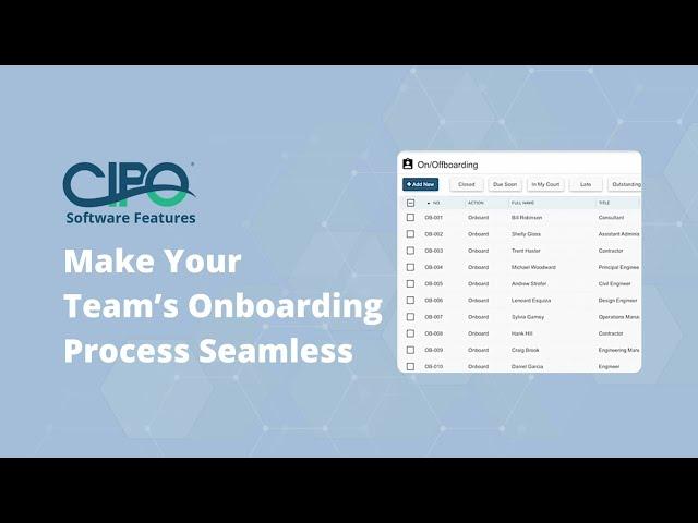CIPO Software Features: Simplify Onboarding with Customizable Tools #projectmanagement #software
