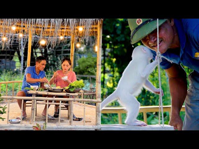 Ruby helps grandfather harvest bananas and take care of the beautiful farm