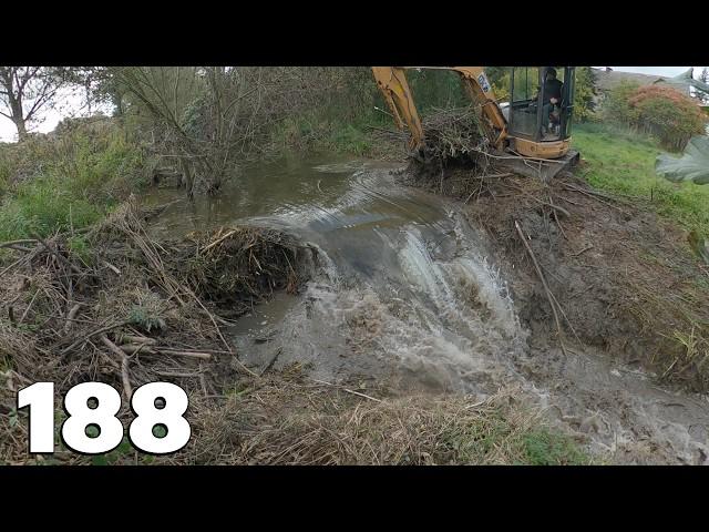 The Big Dam And A Huge Amount Of Water - Beaver Dam Removal With Excavator No.188