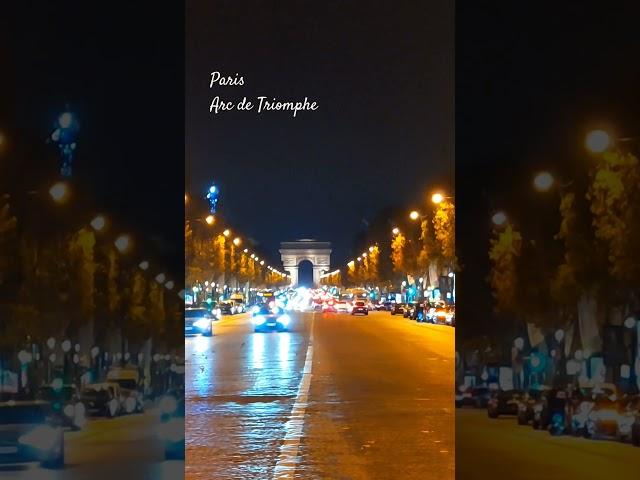 Paris, Arc de Triomphe #france #travel #trip #shortvideo #shorts #night #traffic #cars #beautiful