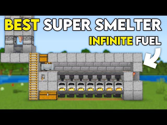 SUPER SMELTER WITH INFINITE FUEL in Minecraft Bedrock 1.21 !