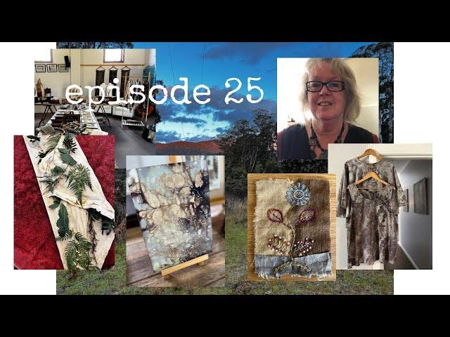 on my studio table - episode 25 (pink elephant? Pop-up shop, ecoprint with me, journal)