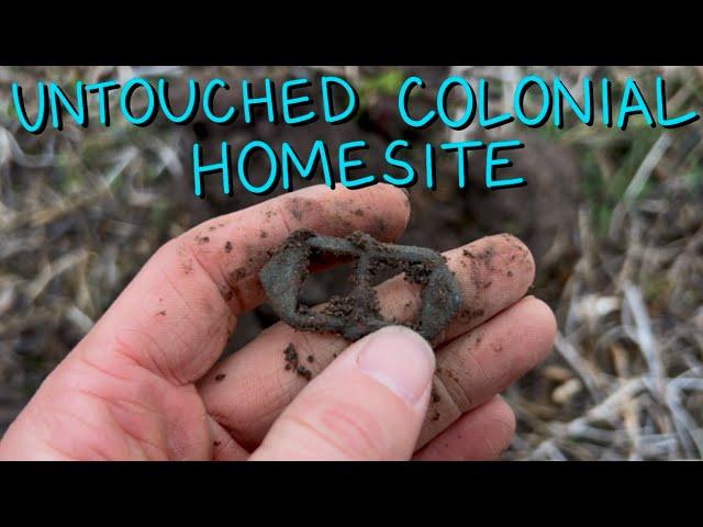 Metal Detecting: Stumbling across an untouched COLONIAL homesite!