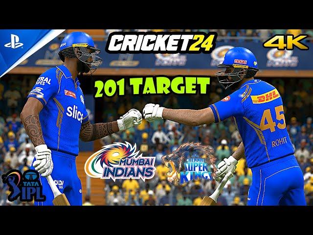 Can MI Chase 201 Against CSK? | Last Over Drama | MI vs CSK IPL 2025 | Cricket 24 | PS5 4K