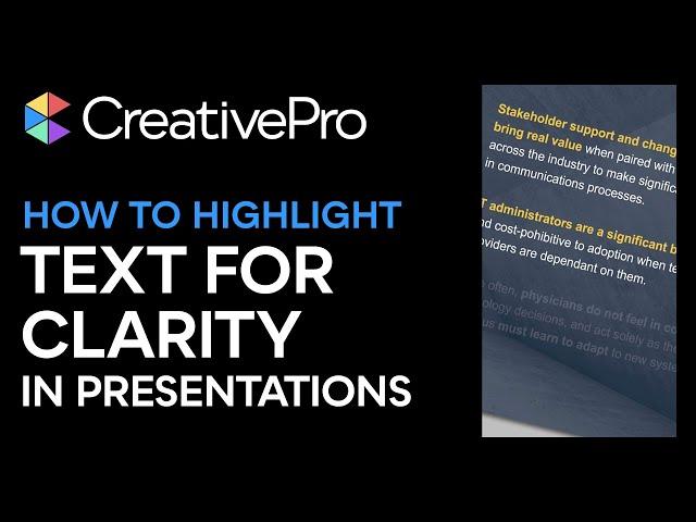 Presentation Design: How to Highlight Text for Clarity (Video Tutorial)