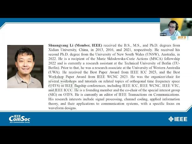 [June 25th 2024] OTFS SIG Online Seminar Dr. Weijie Yuan and Dr. Shuangyang Li: Detection for OTFS