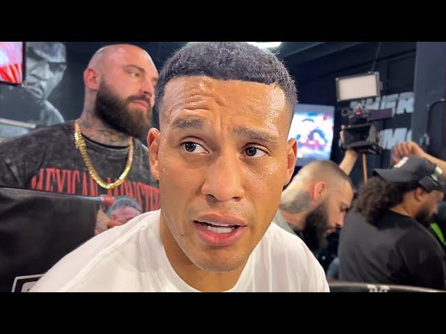 David Benavidez REACTS to Morell throwing belt at his head; heated PUSH in Miami!