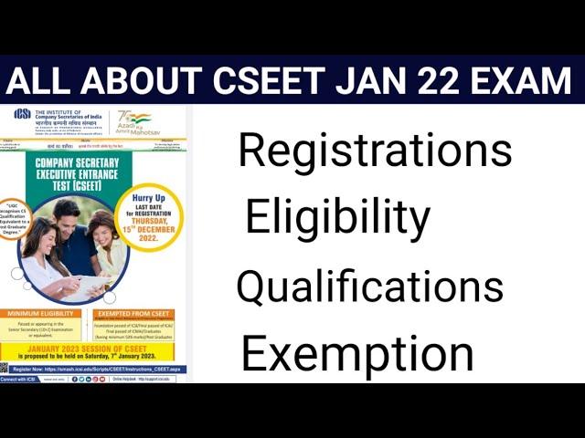 ICSI IMPORTANT ANNOUNCEMENT FOR CSEET JANUARY 2022 EXAM