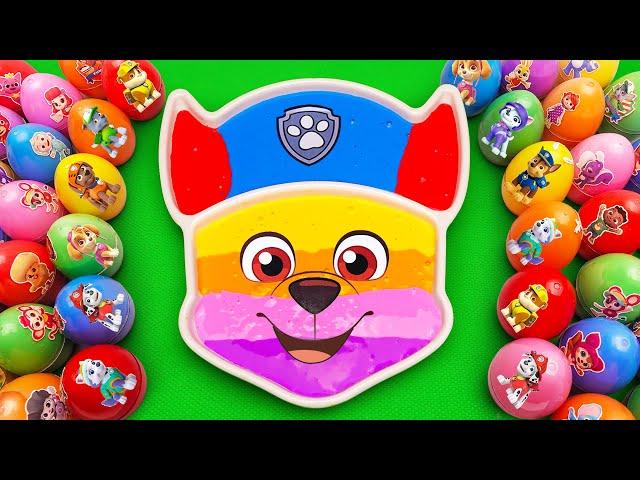 Satisfying ASMR | Making Rainbow Chase Paw Patrol Bathtub by Mix SLIME in Rainbow Eggs CLAY Coloring