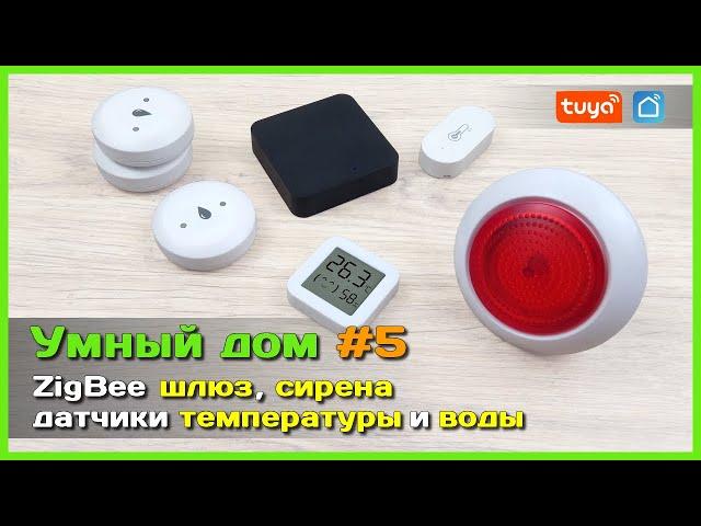  Умный дом с АлиЭкспресс #5  - ZigBee ШЛЮЗ, датчики ТЕМПЕРАТУРЫ и ПРОТЕЧКИ + СИРЕНА