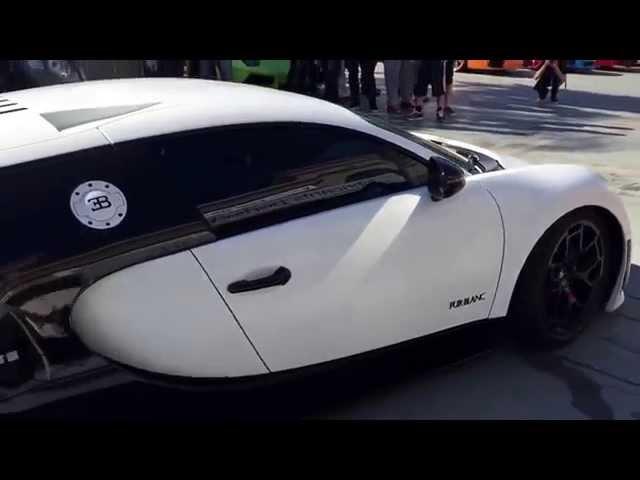 LifeofaWIS.com - Bugatti Veyron Super Sport Pur Blanc pulling up to RPM Car Gathering at Hing Wa Lee