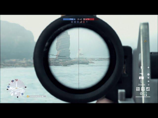 Battlefield 1 sniper 439m kill !!