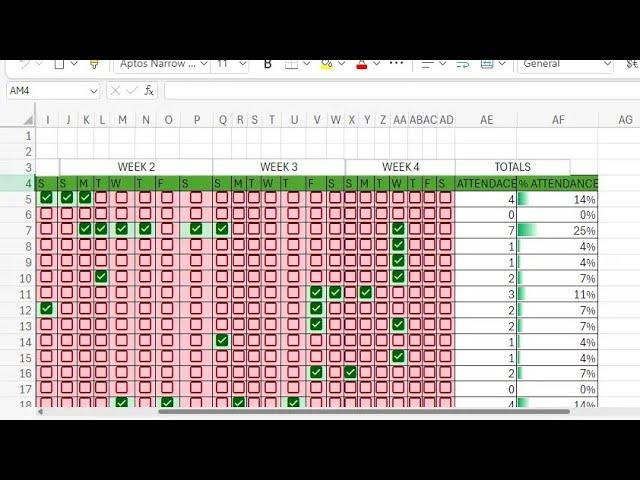 How to Create Professional Attendance Tracker in Excel (Free Template)
