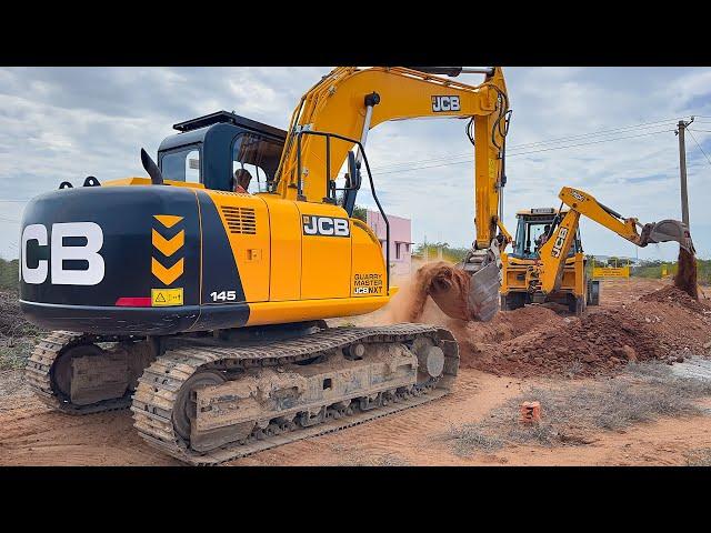 JCB 3DX Plus and JCB 145 Excavator Underground sewerage Pipeline dig and installation in Pettai