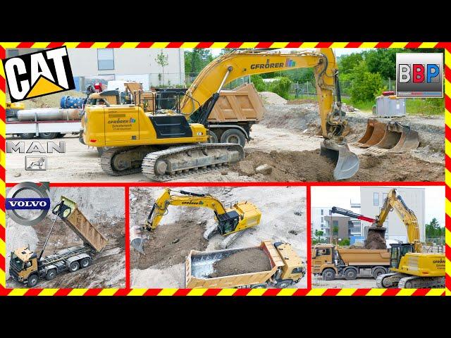 CAT 336 & MAN, VOLVO Kipper, Baugrube, Rottenburg/N., 2024. #1 #caterpillar #excavator