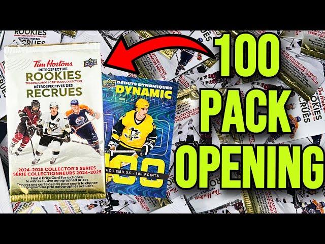 Opening 100 PACKS of 2024-25 Upper Deck Tim Hortons Rookies Hockey Cards (RARE PULLS!)