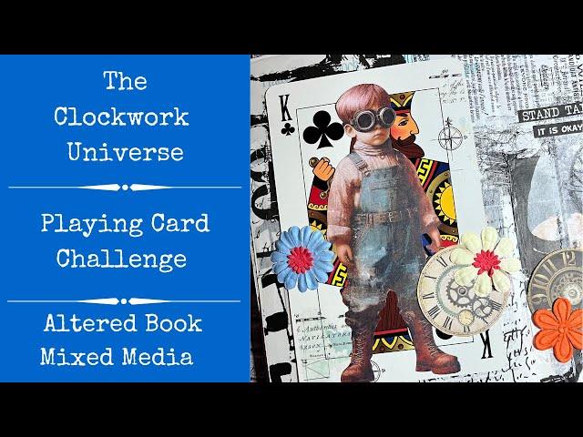 The Clockwork Universe - Playing Card Challenge | Simple Collage | Altered Book | Mixed Media