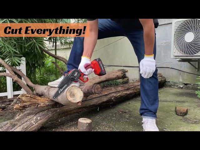 Taranzy Mini Chainsaw 6 Inch Cordless - Cuts Everything